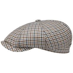 Hatteras Houndstooth Wool Flatcap By Stetson -Stetson Speichern Hatteras Houndstooth Wool Flatcap by Stetson beige.60707 rf15