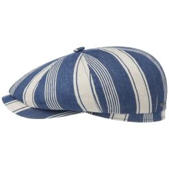 Hatteras Twotone Stripes Flatcap By Stetson -Stetson Speichern Hatteras Twotone Stripes Flatcap by Stetson blau beige.60713 rf222