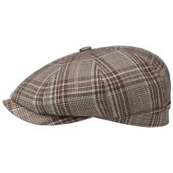Hatteras Wool Silk Check Flatcap By Stetson -Stetson Speichern Hatteras Wool Silk Check Flatcap by Stetson braun.60712 rf11