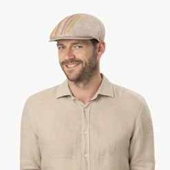 Jasper Stripes Leinencap Mit UV-Schutz By Mayser -Stetson Speichern Jasper Stripes Leinencap mit UV Schutz by Mayser.59140 8