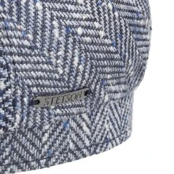 New Herringbone Silk Flatcap By Stetson -Stetson Speichern New Herringbone Silk Flatcap by Stetson blau.60745 4rf2