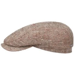 New Herringbone Silk Flatcap By Stetson -Stetson Speichern New Herringbone Silk Flatcap by Stetson rot.60745 rf3
