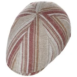 Alfonso DEste Red Stripe Leinen Flatcap By Alfonso D´Este