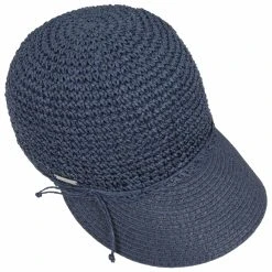 Uni Rollable Crochet Cap By Seeberger -Stetson Speichern Uni Rollable Crochet Cap by Seeberger dunkelblau.50846 1rf192