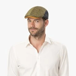 Alfonso DEste Yellowblue Flatcap By Alfonso D´Este -Stetson Speichern Yellowblue Flatcap by Alfonso D Este.59000 8